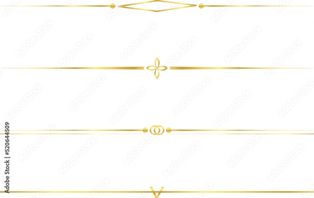 Vector of Simple Gold Divider Lines Stock Vector | Adobe Stock