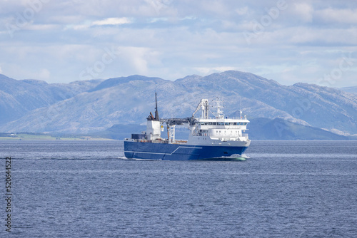 Ms Folla is an environmentally friendly and flexible feed boat Helgeland Northern Norway scandinavia Europe 