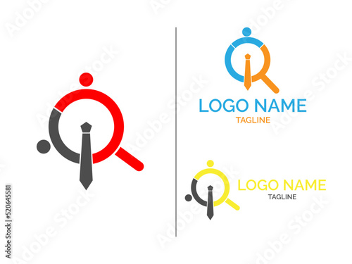 find people logo. Search staff logo. people icon. business man logo design. searching icon
