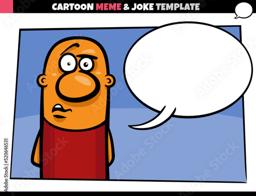 cartoon meme template with speech balloon and comic man