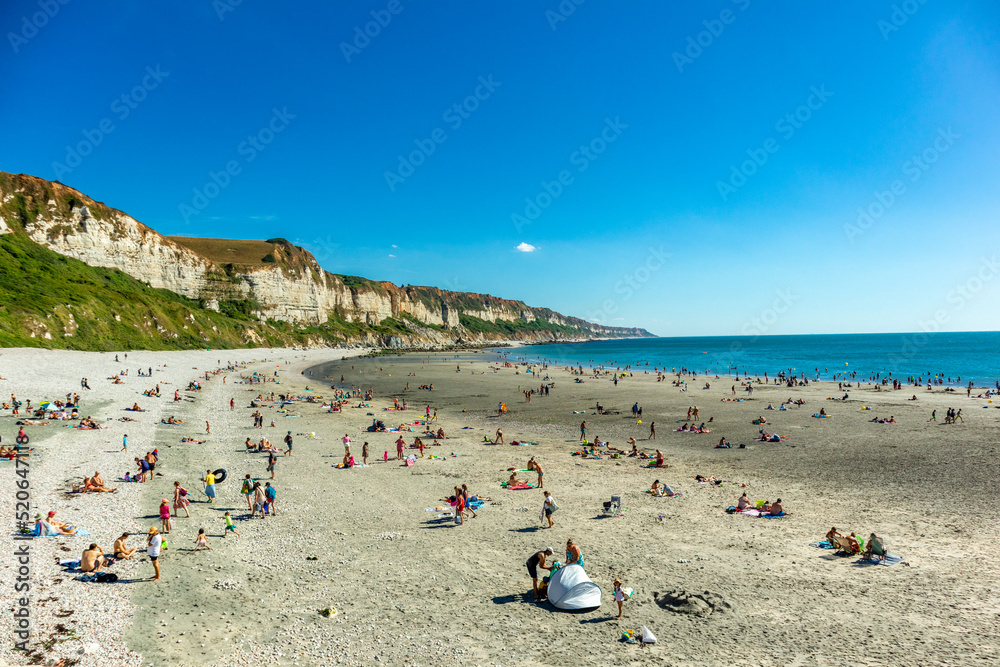 Strandspaziergang an der schönen Alabasterküste bei Le Havre - Normandie - Frankreich