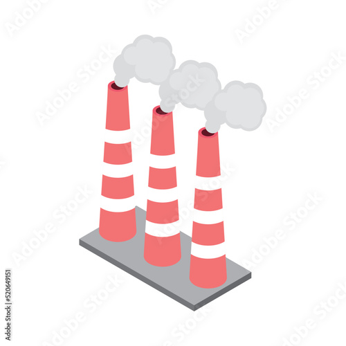 industrial chimneys with steam