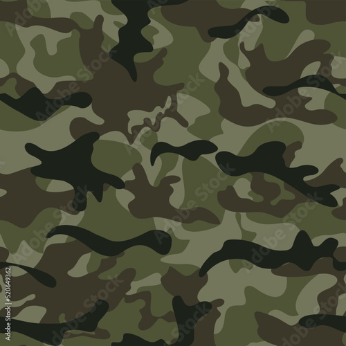 Forest background camouflage repeat background, military pattern on textiles, army texture. Hunting print.
