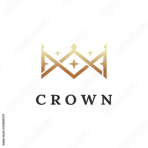 Premium and Luxury Crown Logo Design Vector Template