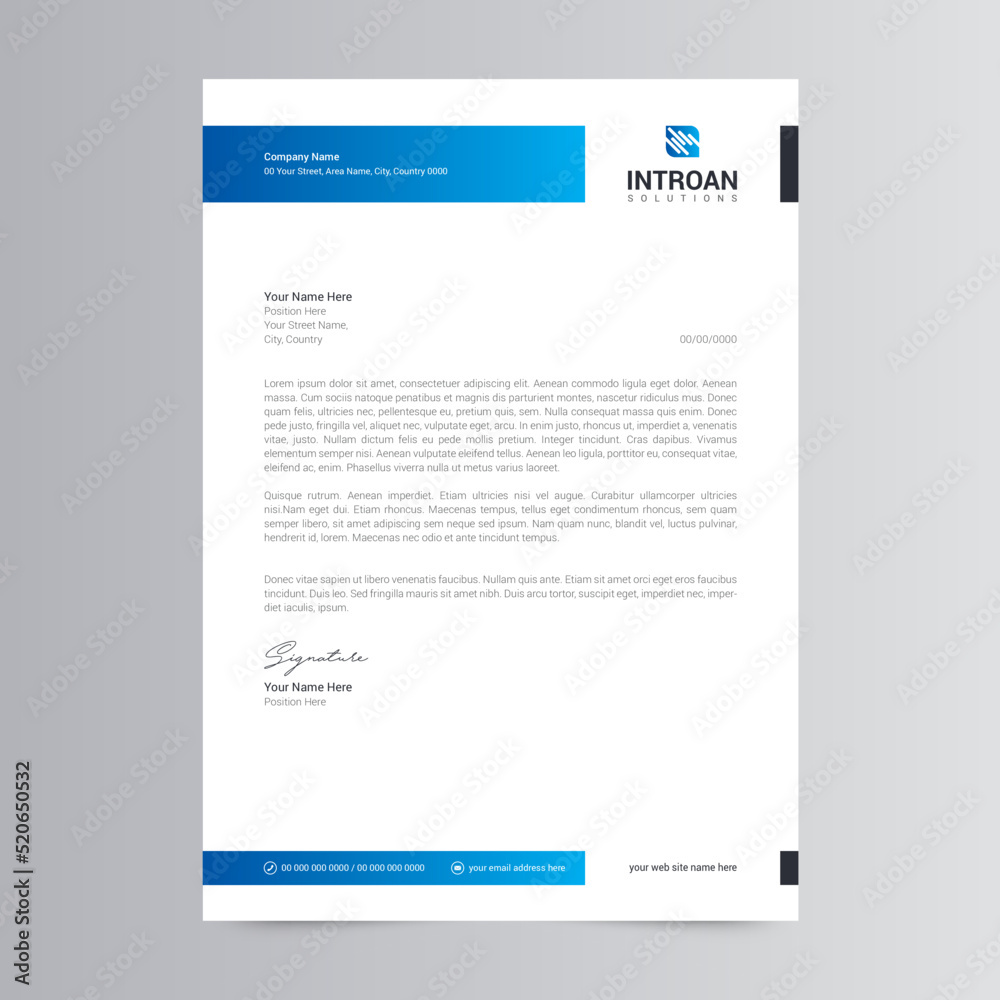 Clean and Corporate Letterhead Template