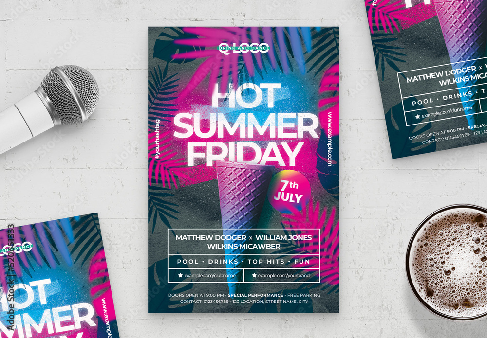 Summer Flyer Poster Stock Template Adobe Stock