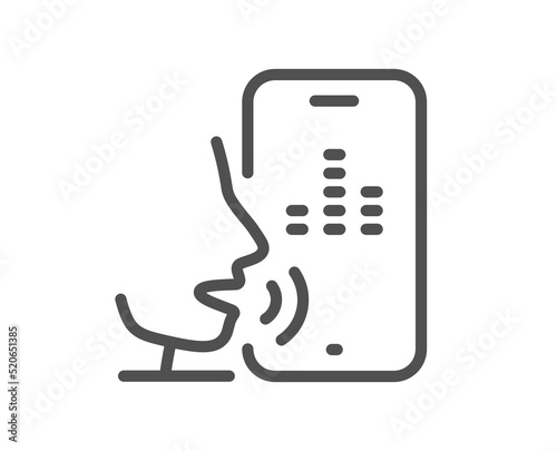Voicemail line icon. Record phone voice sign. Cellphone mic symbol. Quality design element. Linear style voicemail icon. Editable stroke. Vector