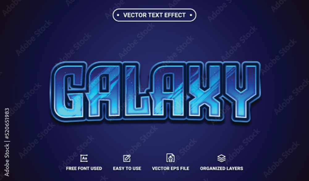 Galaxy Editable Vector Text Effect. Galaxy Editable Vector Text Effect.