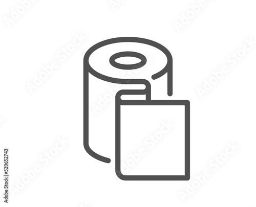 Paper wallpaper line icon. Paper towels sign. Cling film roll symbol. Quality design element. Linear style paper wallpaper icon. Editable stroke. Vector
