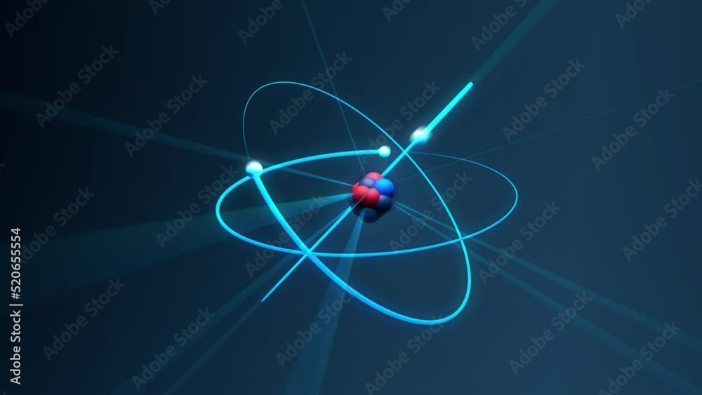 ANIMACION  3D ELECTRONES  ORBITANDO, VIDEO SOBRE CIENCIA, NUCLEO Y ELECTRONES  