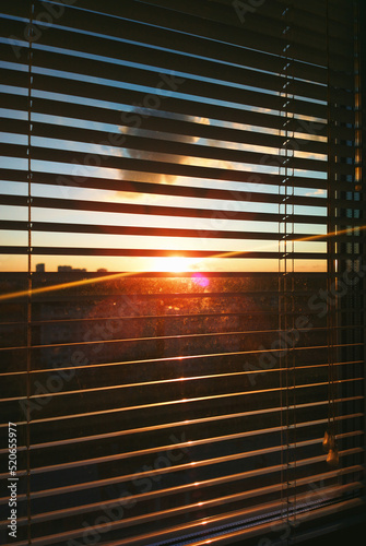 Vertical sunset window blinds texture backdrop