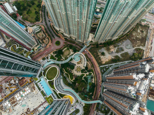 Tableau sur toile Top view of Hong Kong residential apartment