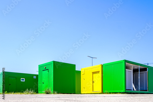 modern mobile container at a construction site