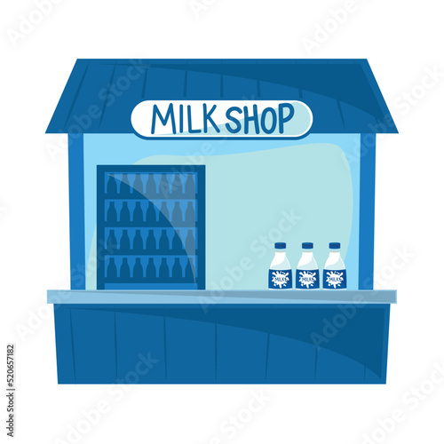 milk shop with bottles