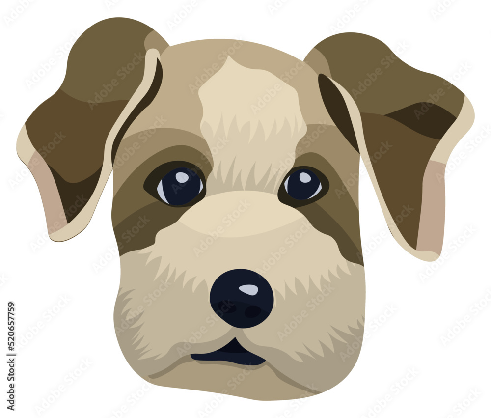 Cute terrier puppy dog head portrait illustration in graphic style Cute terrier puppy dog head portrait illustration in graphic style