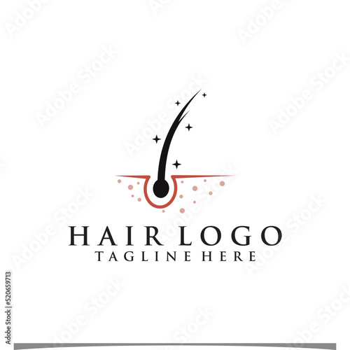 Hair treatment logo illustration design Premium Vector
