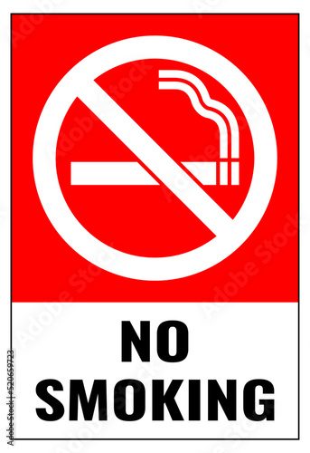 No smoking cigarette sign on white background