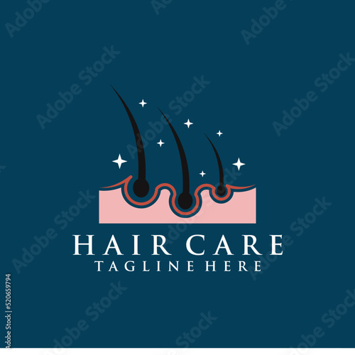 Hair treatment logo illustration design Premium Vector