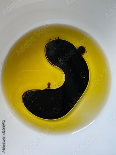 mixed olive oil and balsamic vinegar