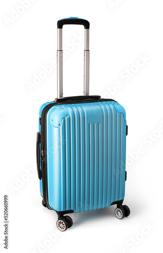 Blue plastic suitcase
