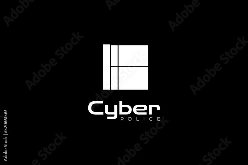 abstract flat cyber tech modern logo design
