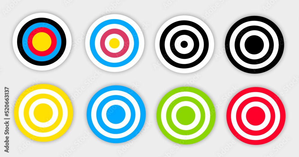 Target icon set. Focus on the goal. Shooting accuracy to the center.
Template for business infographics.
Shoot the bullseye with an arrow. Aiming the dart at the point of impact.
Vector illustration. Target icon set. Focus on the goal. Shooting accuracy to the center.
Template for business infographics.
Shoot the bullseye with an arrow. Aiming the dart at the point of impact.
Vector illustration.