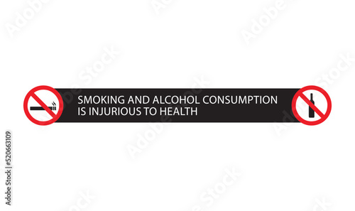 No smoking and Alcohol prohibition or no drinking warning for your blog video. Ideal for using in films and videos.