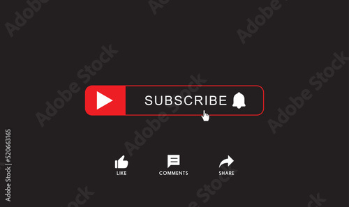 Youtube Subscribe button and like, comment, share. Design for your channels 