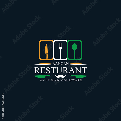Indian Style Food Or Resturant Logo Design Template