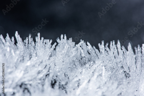 Fine details of ice crystals.