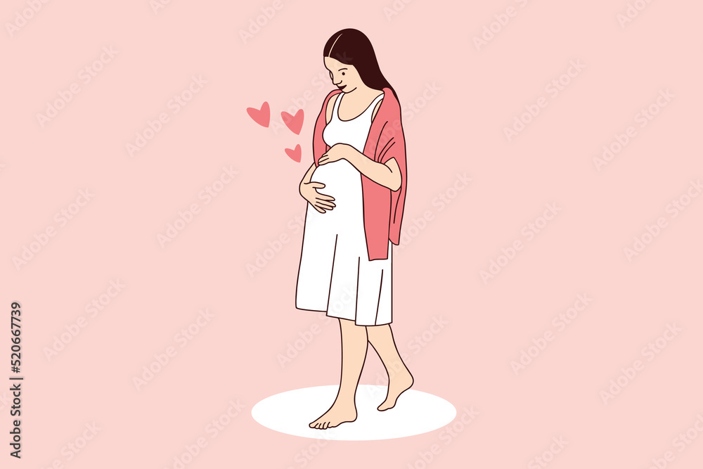 Illustrations beautiful Pregnant woman portrait Illustrations beautiful Pregnant woman portrait
