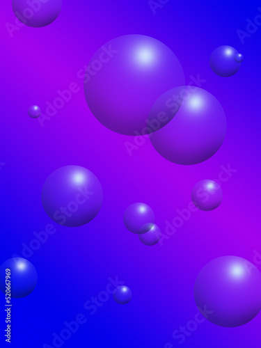 Bubbles floating against a blue-pink background