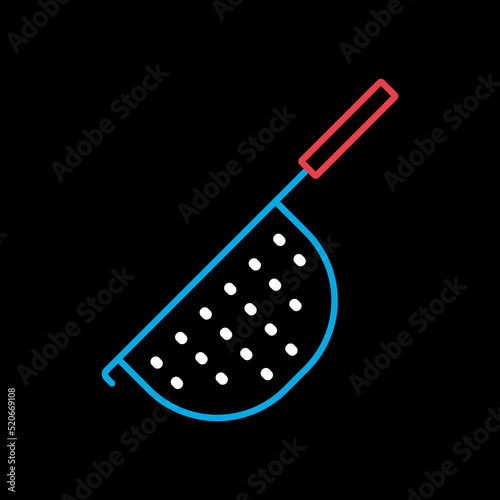 Colander vector isolated icon. Kitchen appliance