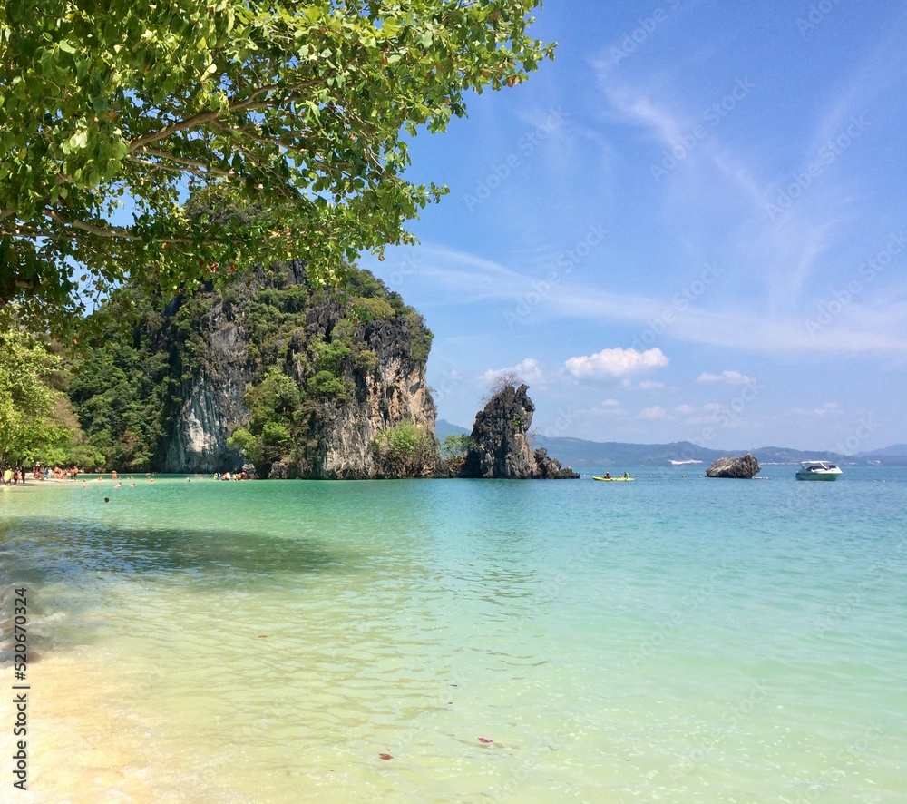 cystal clear blue beach in Thailand