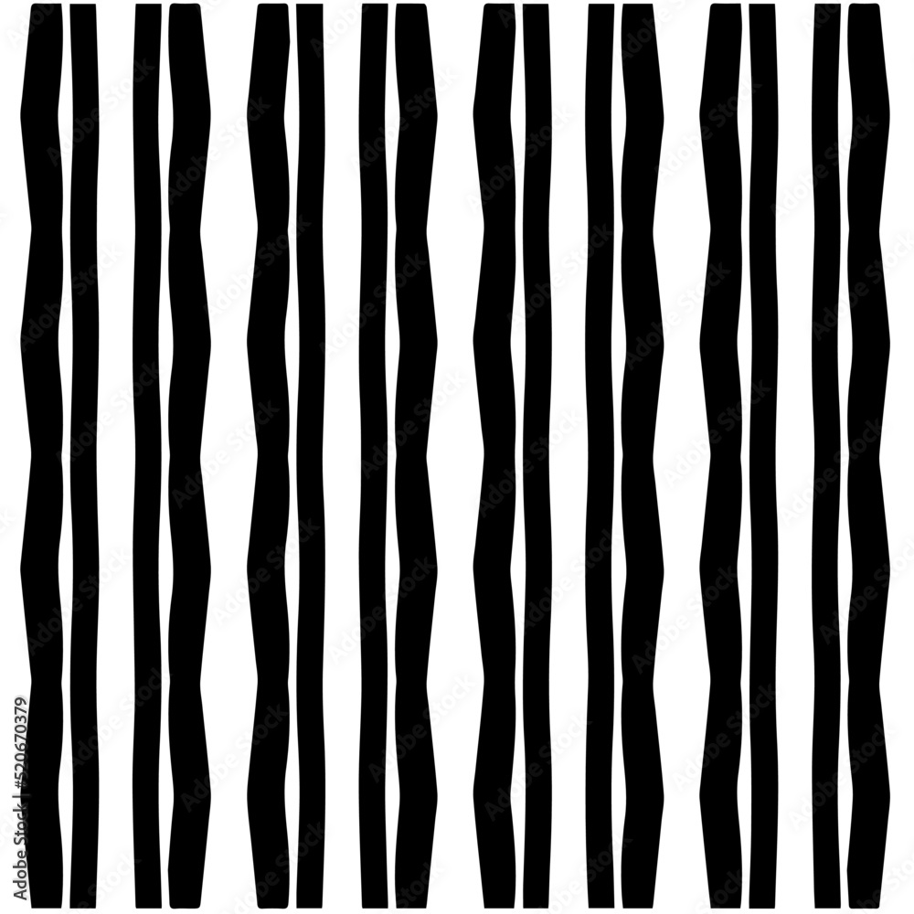 Black and white abstract geometric seamless pattern with wavy shapes, and curved lines. Simple monochrome texture. Op art graphic background. Repeat design for decor, cover, print.