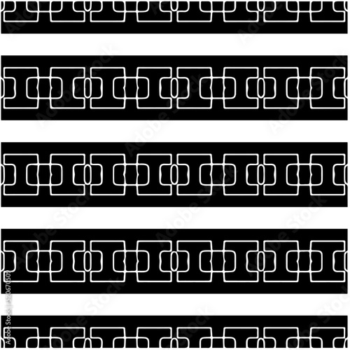 Black and white abstract geometric seamless pattern with wavy shapes, and curved lines. Simple monochrome texture. Op art graphic background. Repeat design for decor, cover, print.