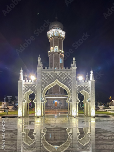 Banda Aceh, Indonesia July 26, 2022: The view from the very famous aceh baiturrahman mosque in Aceh as a symbol of the greatness of the Islamic religion in Aceh photo