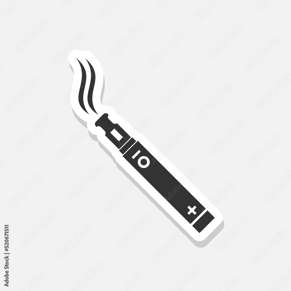 Electronic cigarette icon sticker isolated on white