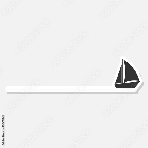 Sail boat icon sticker isolated on white