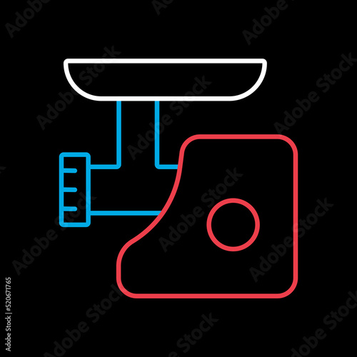 Electric meat grinder vector on the black icon