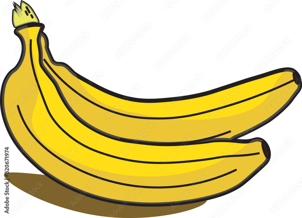 yellow banana fruit vector illustration