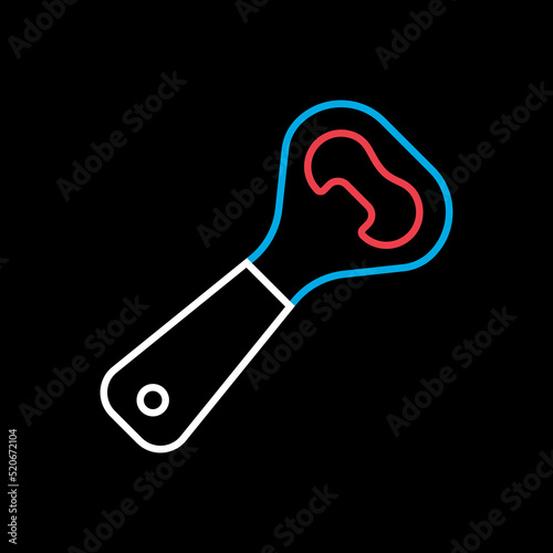 Close up of bottle opener vector icon