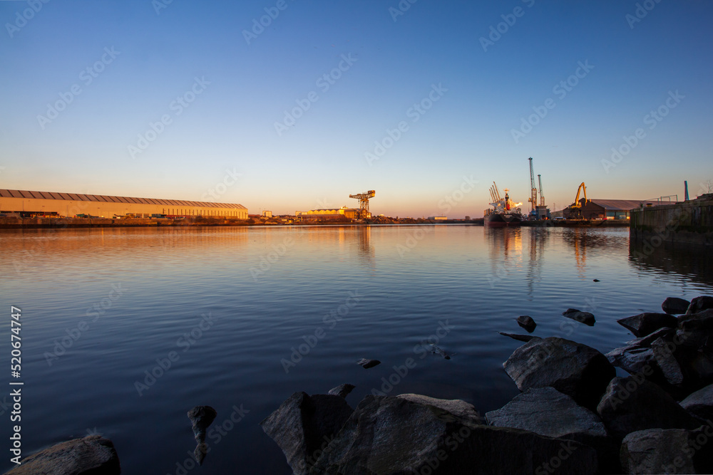 The river Clyde at sunset 
