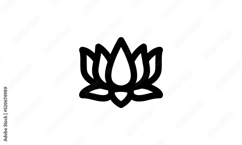 lotus vector icon simple black and white eps 8