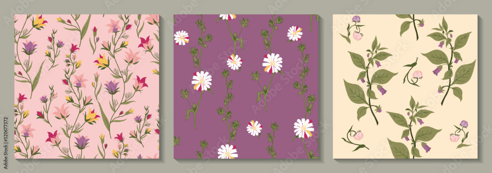 Pretty delicate floral seamless pattern. Colorful flowery pattern background.