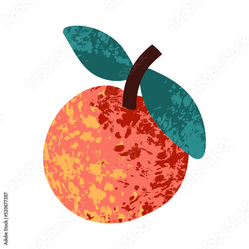 Vector illustration of a peach on a white background