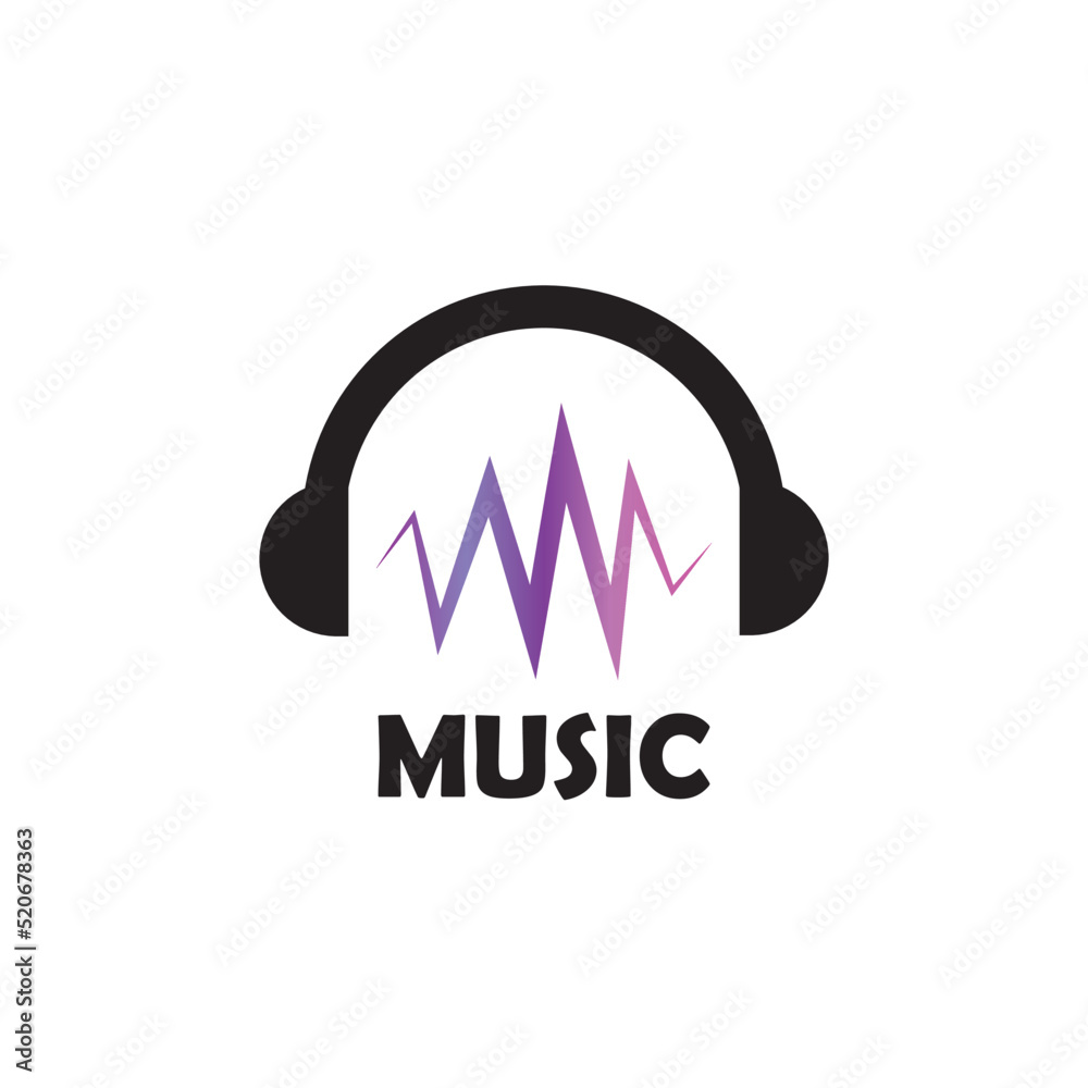 Fototapeta premium music icon logo vector design template