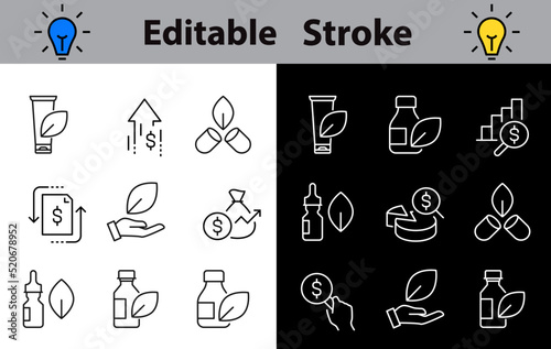 Alternative medicine UI Pixel Perfect Well-crafted Vector Thin Line Icons, herbal treatment, Herbal medicines Editable Stroke.