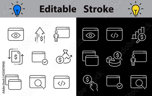 Simple Set of Application Related Vector Line Icons. Contains such Icons as Build, API, Terminal, Code Listing and more.Editable Stroke. Perfect Icon