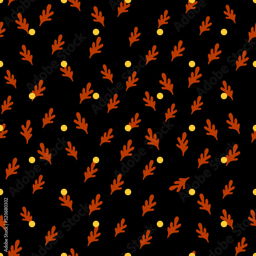 Seamless vector pattern with bright fall leaves. Autumn background design. 
